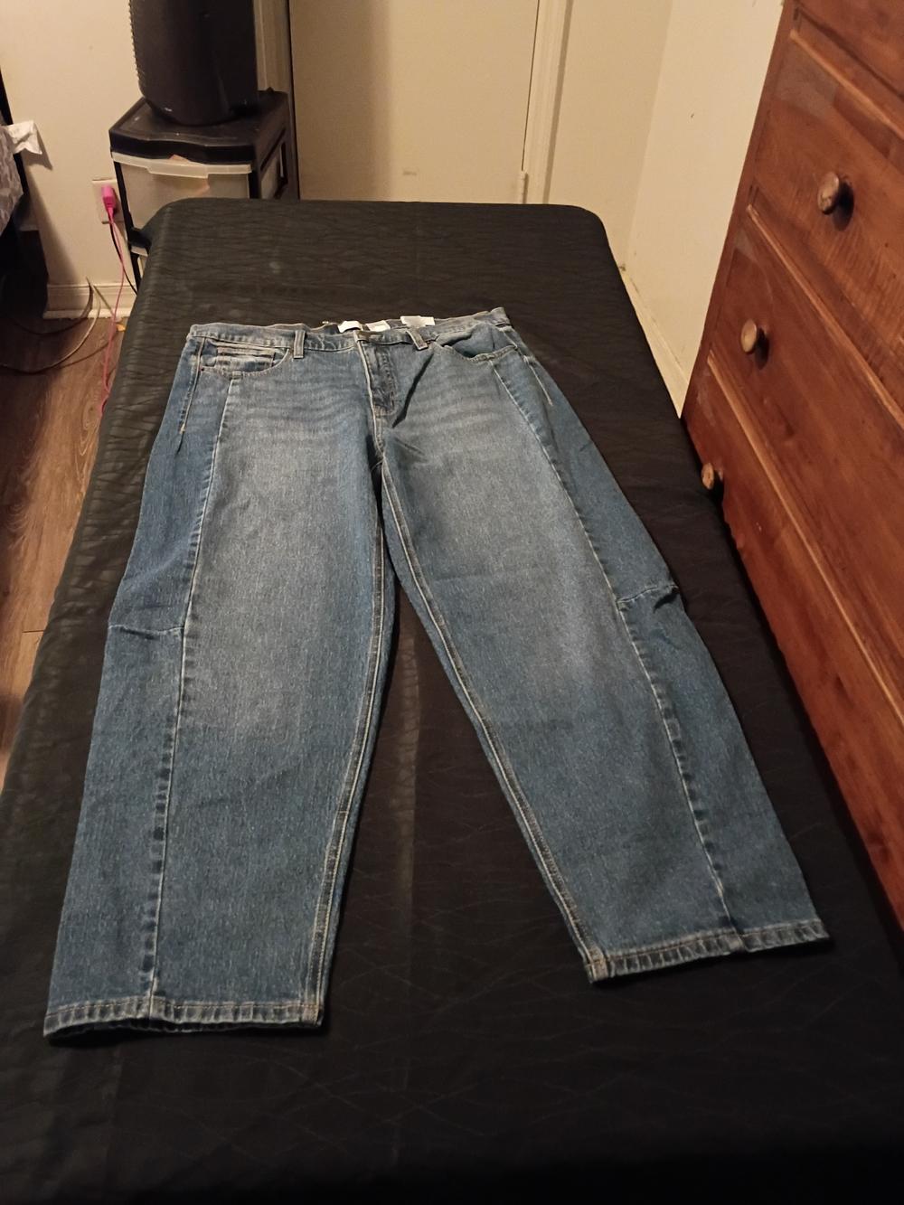 Time and Tru Two-Tone Light Blue Wide Leg Jeans